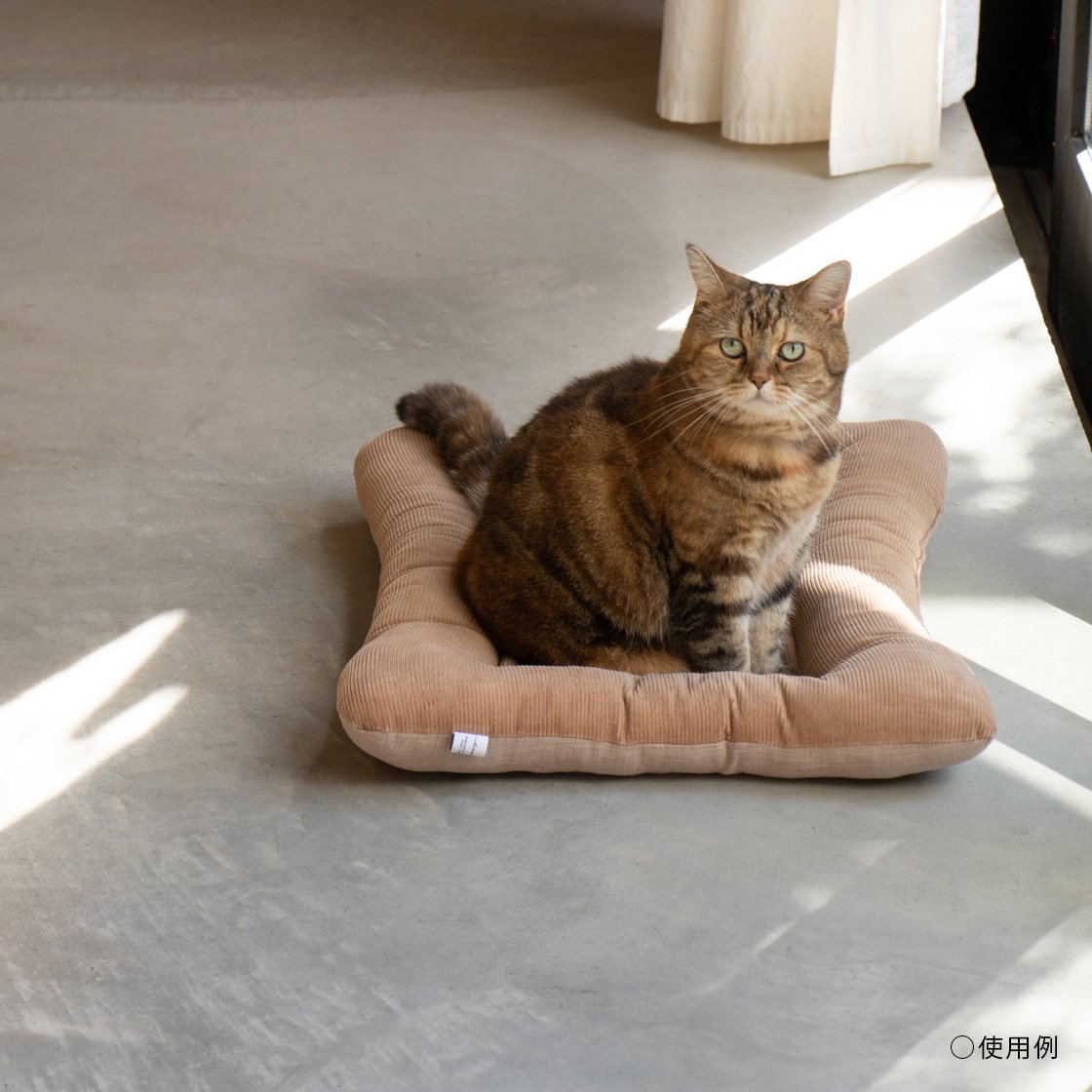 【受注製作】猫用ベッド/コーデュロイ×リネン帆布【ビスケット】