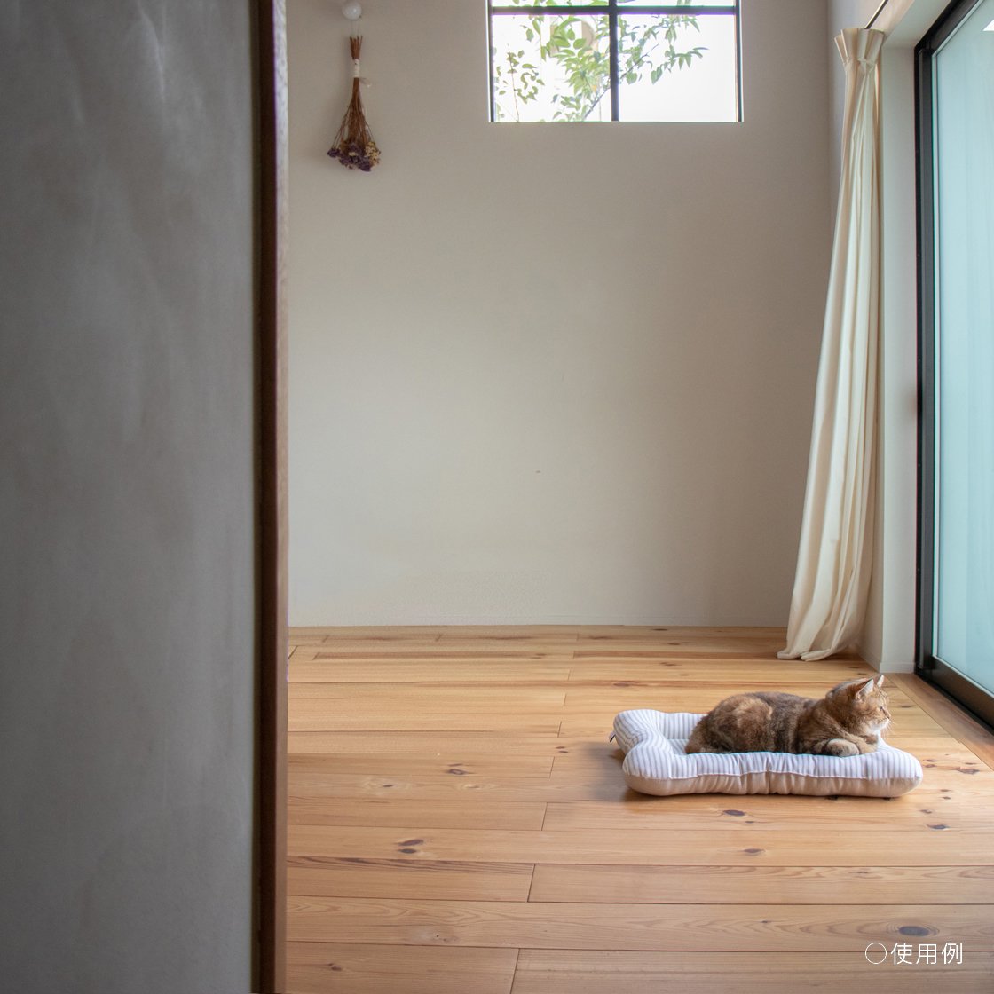 【受注製作】猫用ベッド/USコットン ティッキングストライプグレー
