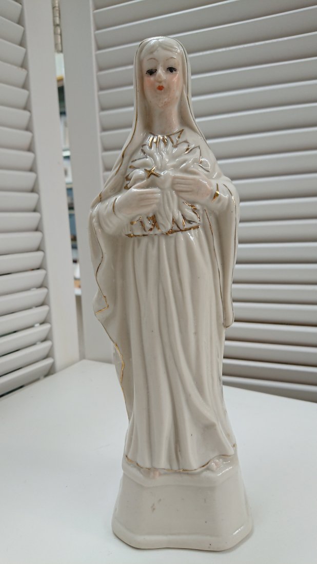 聖母マリア様 置物 カトリック 陶器 アンティーク-