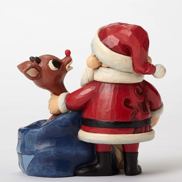 ルドルフ・トラディション サンタとルドルフ ライトアップ フィギュア Santa with Rudolph in Toy Bag Figurine -  海外直輸入 キャラクターグッズ専門店　プレシャス・ハーツ