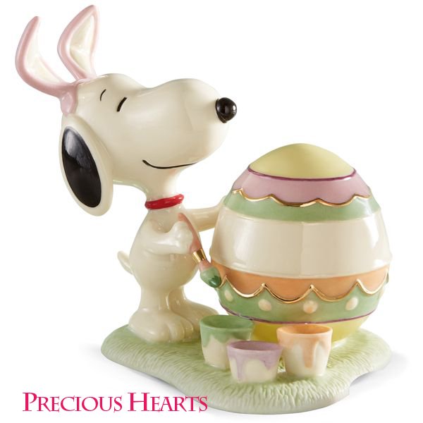 レノックス Lenox ピーナッツ スヌーピー イースターバニーフィギュアSnoopy's Easter Egg For You Figurine -  海外直輸入 キャラクターグッズ専門店　プレシャス・ハーツ