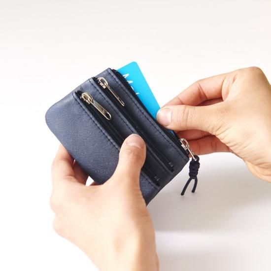 スポルト3連ミニポーチ - 革財布の山藤（やまとう）| 老舗の職人が作る