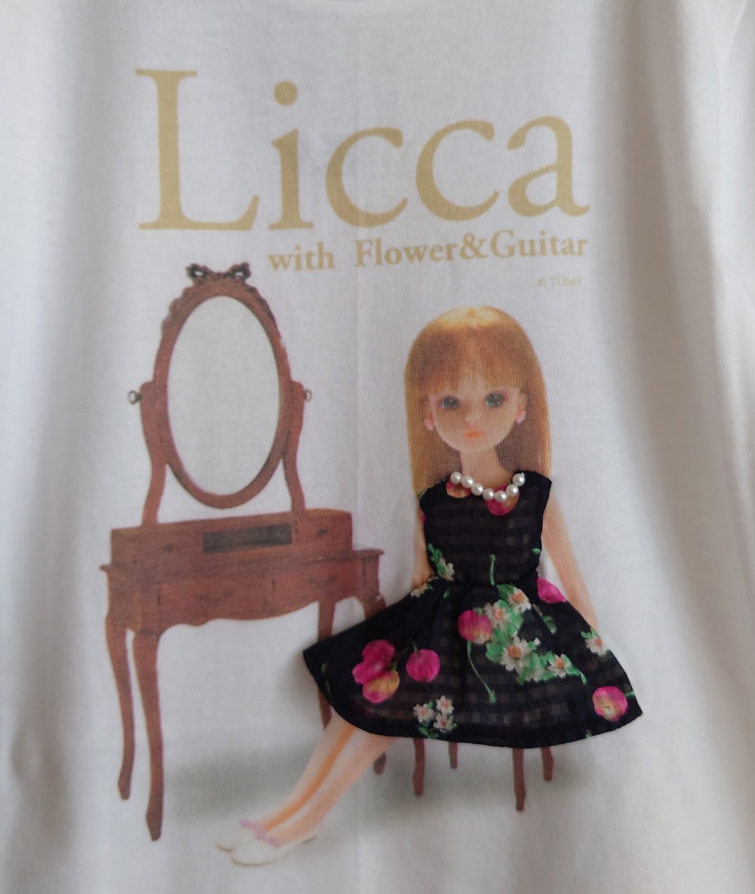 KIDS Licca 3D T-sh 3rd (三代目リカちゃん)子供用 - flower&guitar