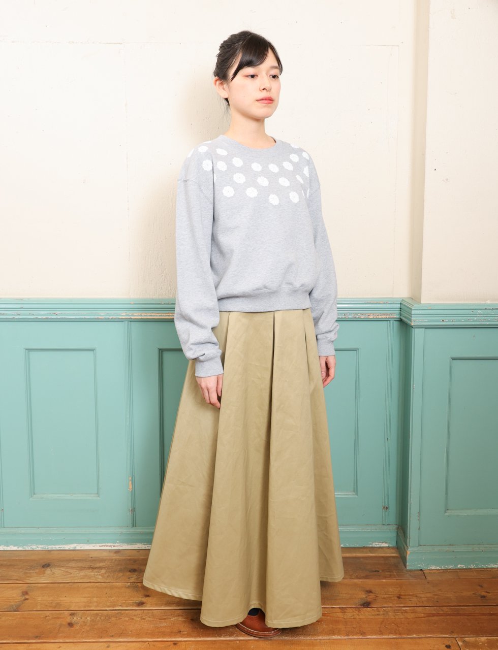 CHINO BOX TUCK FLARED SKIRT - flower&guitar