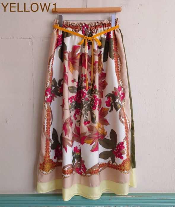 【YELLOW/Y1のみ】REMAKE SCARF LONG SKIRT with RIBBON