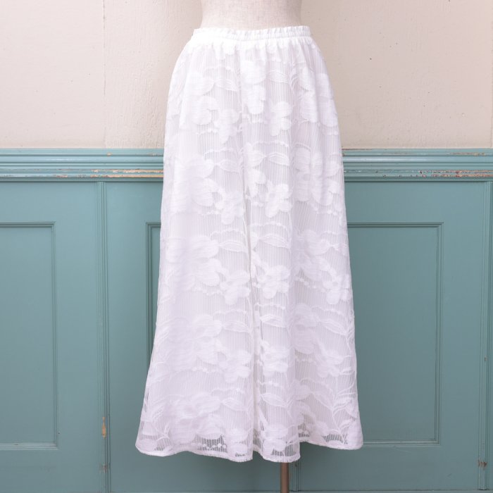 【A】VINTAGE LACE FLARED GATHER PANTS