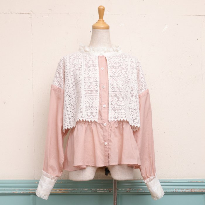 STAND COLLAR LACE BLOUSE