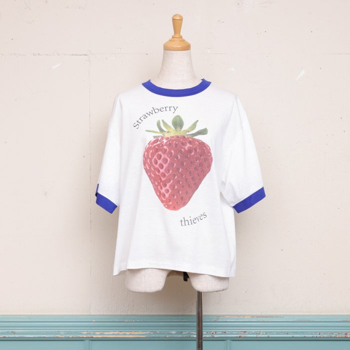STRAWBERRY Ringer T-shirts WHITE<img class='new_mark_img2' src='https://img.shop-pro.jp/img/new/icons8.gif' style='border:none;display:inline;margin:0px;padding:0px;width:auto;' />