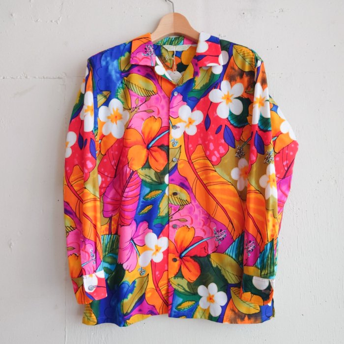 PRINT LONG SLEEVE OPEN COLAR SHIRTS<img class='new_mark_img2' src='https://img.shop-pro.jp/img/new/icons8.gif' style='border:none;display:inline;margin:0px;padding:0px;width:auto;' />