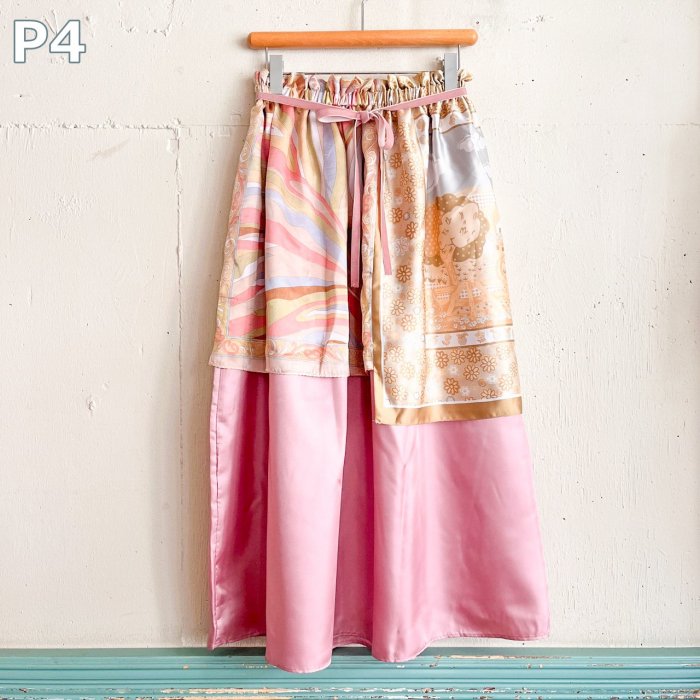 PINKP4ΤߡREMAKE SCARF LONG SKIRT with RIBBON<img class='new_mark_img2' src='https://img.shop-pro.jp/img/new/icons20.gif' style='border:none;display:inline;margin:0px;padding:0px;width:auto;' />