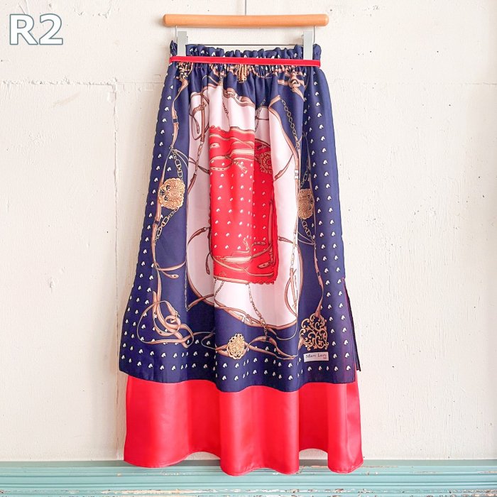 REDREMAKE SCARF LONG SKIRT with RIBBON