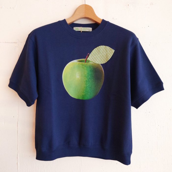 NAVYΤߡPRINT S/SLEEVE SWEAT-APPLE-	
