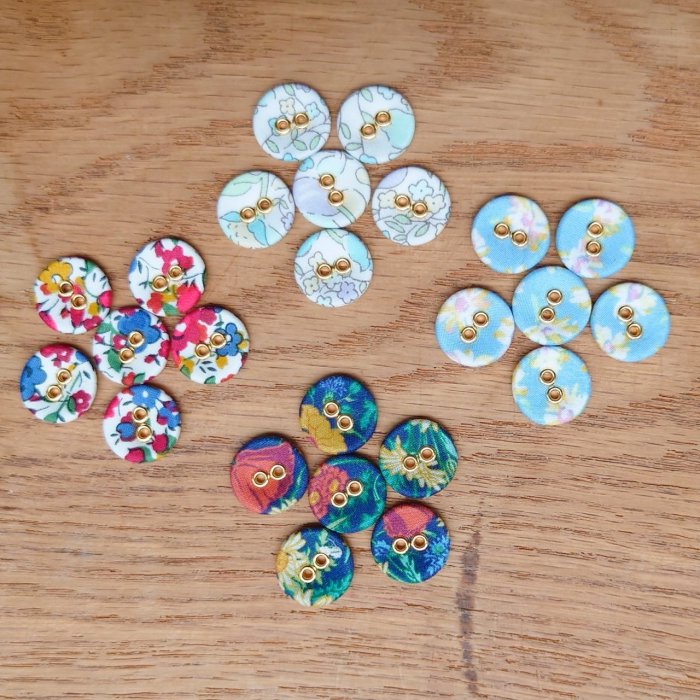 13С6pieceLINEN KURUMI BUTTON -LIBERTY FABRIC-