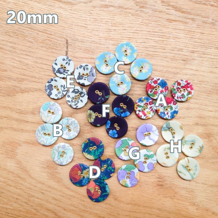 20С2pieceLINEN KURUMI BUTTON -LIBERTY FABRIC-