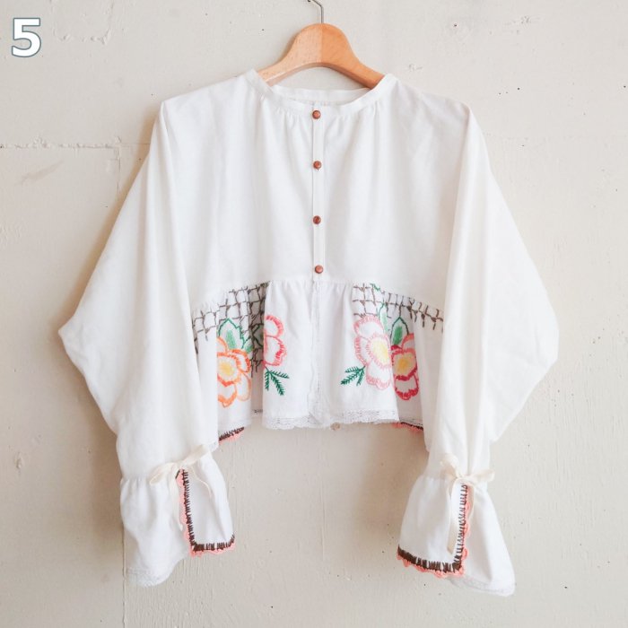 5.6ΤߡDOLMAN BLOUSE -USED TABLECLOTH-