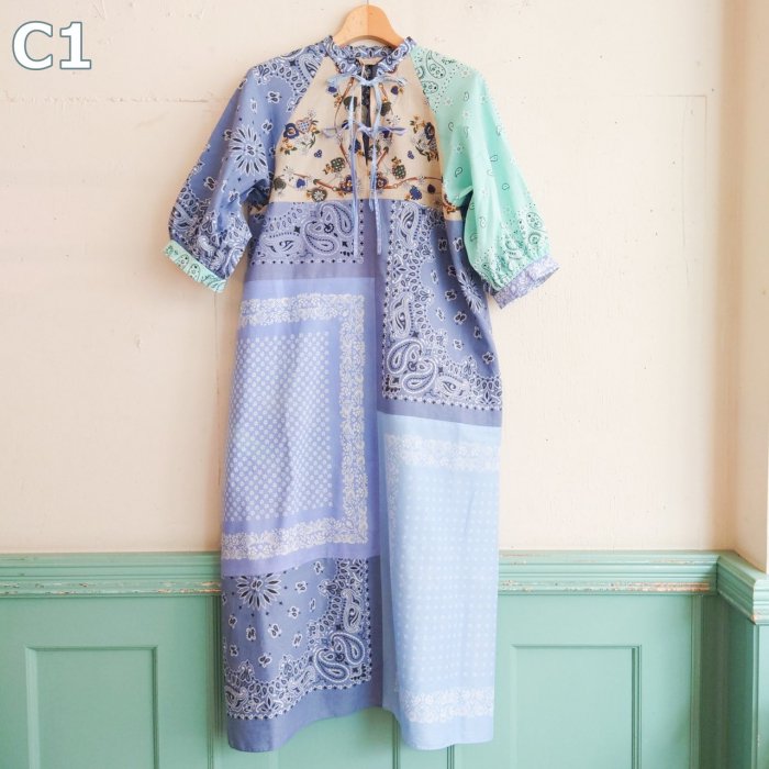 CHAMBRAYΤߡVINTAGE,USEDFRONT RIBBON LONG DRESS<img class='new_mark_img2' src='https://img.shop-pro.jp/img/new/icons8.gif' style='border:none;display:inline;margin:0px;padding:0px;width:auto;' />