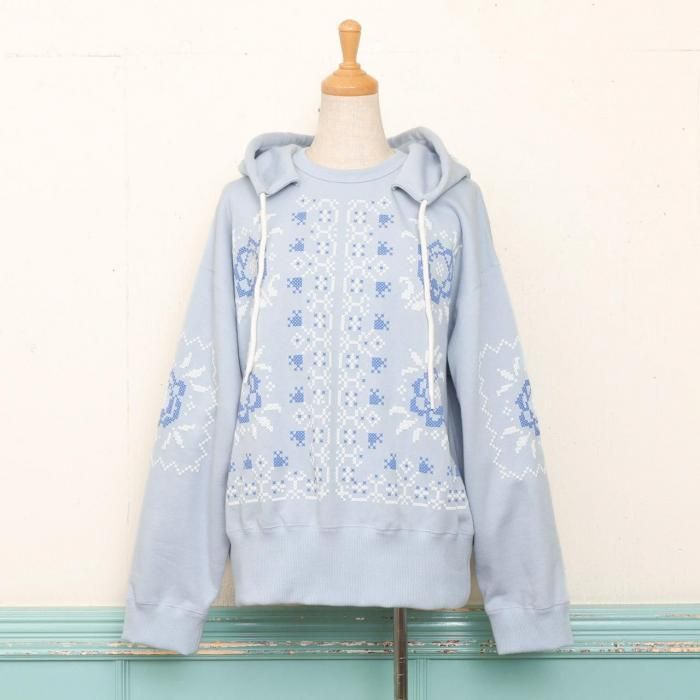 SAX��SAMPLE��CROSS STITCH FLOWER PRINT HOODIE<img class='new_mark_img2' src='https://img.shop-pro.jp/img/new/icons20.gif' style='border:none;display:inline;margin:0px;padding:0px;width:auto;' />
