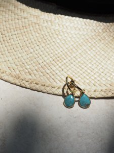 Turquoise Earrings/drop/gold