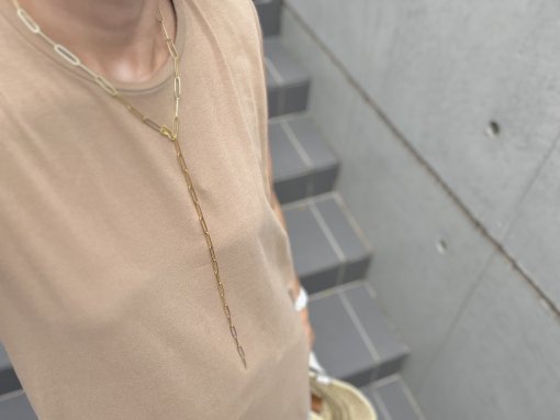 ■Oval Silver Chain Necklace/gold, - JULY/NINE