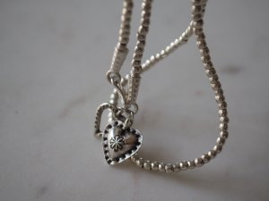 ■Karen Silver Long Necklace/W Heart