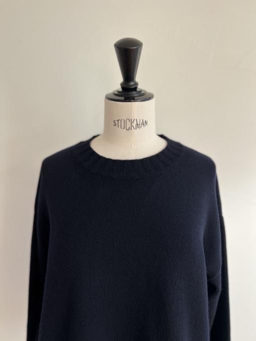 2024AW JULYNINE クルーネック セーター ネイビー 2025 AW Collection クルーネックセーター/ネイビー】 - JULYNINE