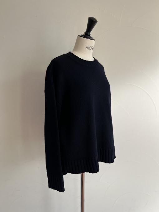 2024AW JULYNINE クルーネック セーター ネイビー 2025 AW Collection クルーネックセーター/ネイビー】 - JULYNINE