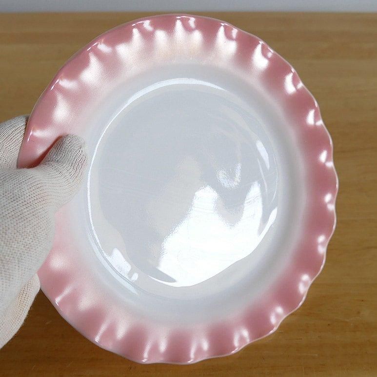 ヘーゼルアトラス　リップル　ディナープレート４枚 ヘーゼルアトラス ピンクリップル 希少サンドイッチプレート4枚