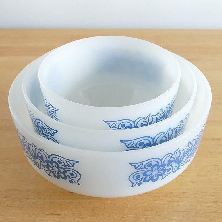 ☆4】フェデラル ミキシングボウル ブルーフローラル Lサイズ