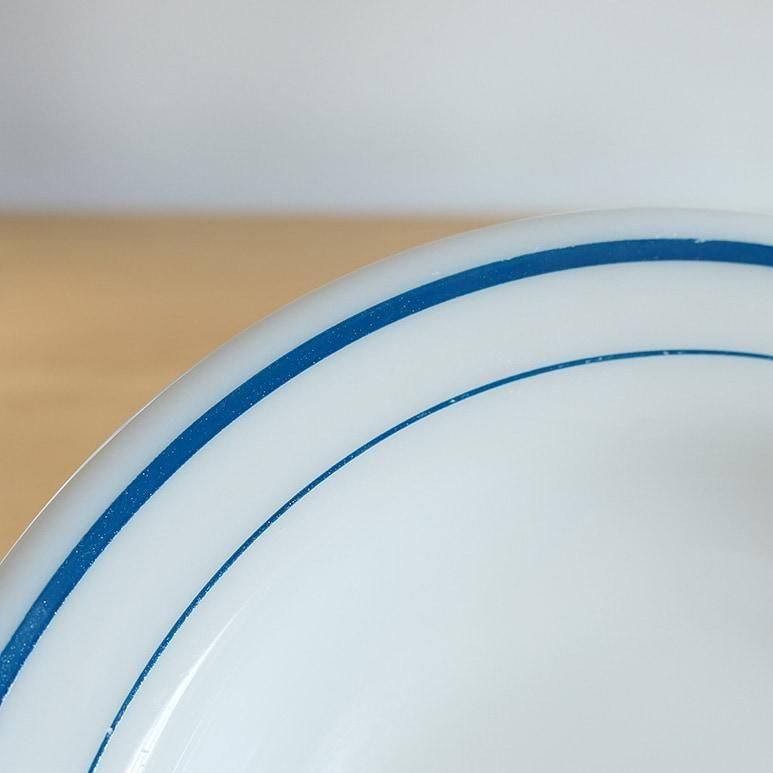 ☆4】オールドパイレックス スーププレート ブルーバンド