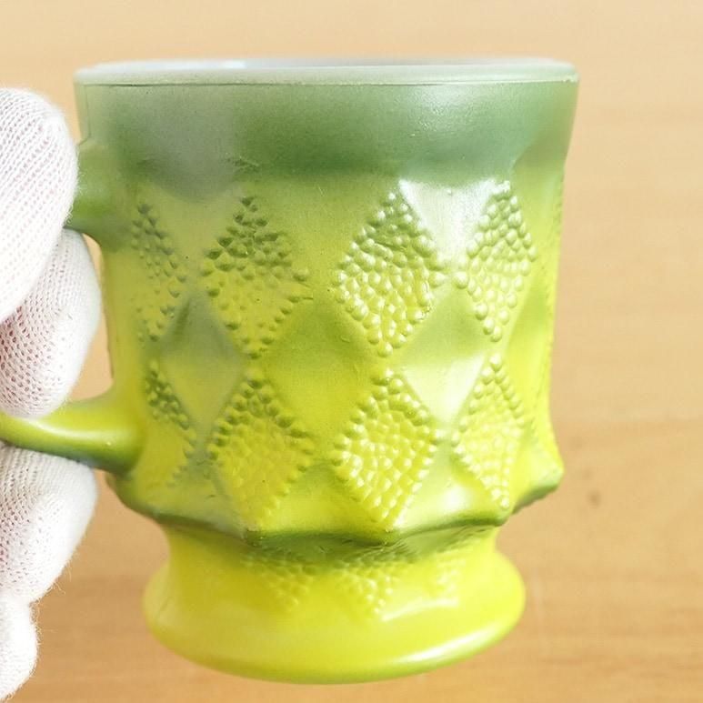 ☆4】ファイヤーキング キンバリーマグ 緑 d - ヴィンテージ輸入食器店