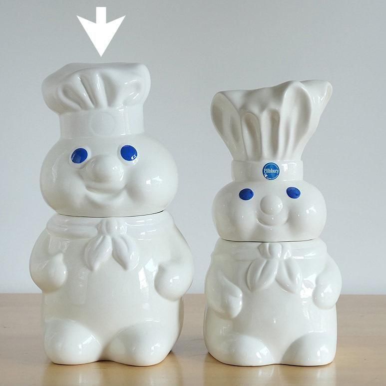 ☆4】Pillsbury ドゥボーイ クッキージャー 陶器製 LLサイズ