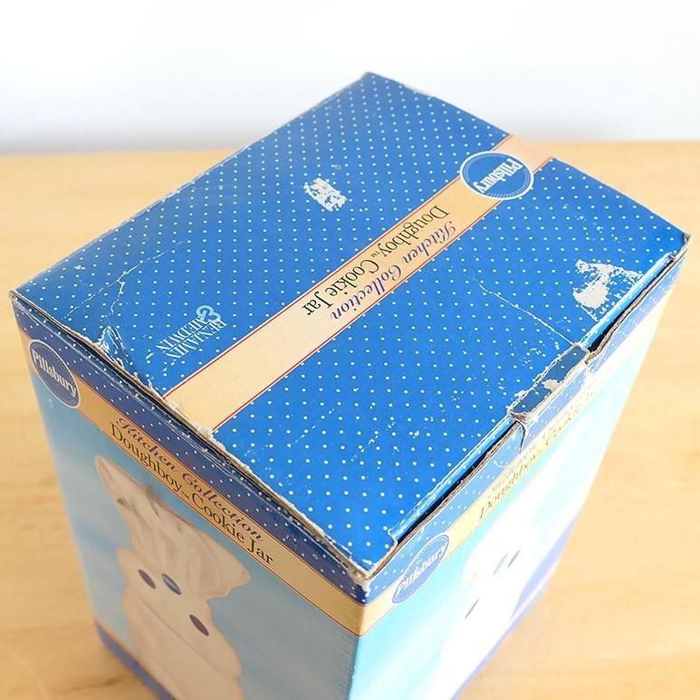 ☆5】Pillsbury ドゥボーイ クッキージャー 陶器製 Lサイズ 箱付き
