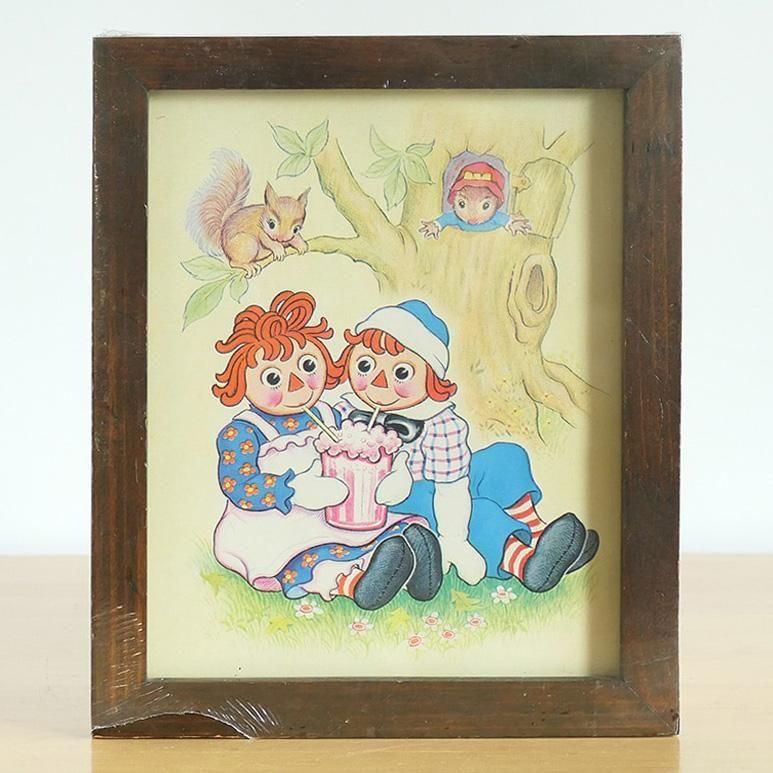 ☆4】ラガディ・アン&アンディ 木製アート - ヴィンテージ輸入食器店