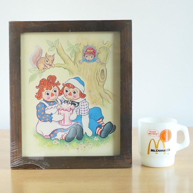 ☆4】ラガディ・アン&アンディ 木製アート - ヴィンテージ輸入食器店