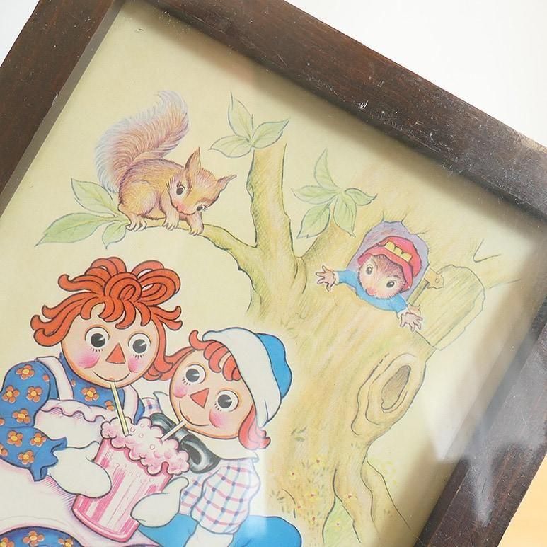 ☆4】ラガディ・アン&アンディ 木製アート - ヴィンテージ輸入食器店