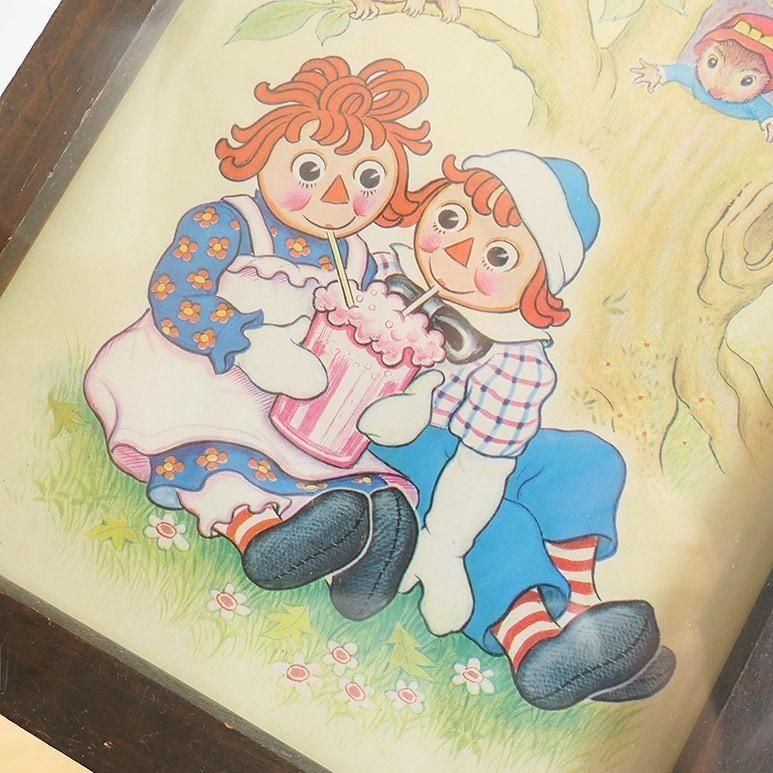 ☆4】ラガディ・アン&アンディ 木製アート - ヴィンテージ輸入食器店