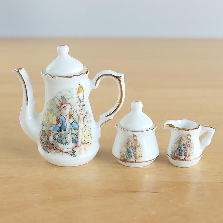 Reutter Porzellan ピーターラビットミニチュアピクニックセット ☆4】ロイター・ポーセリン ピーターラビット ミニチュア