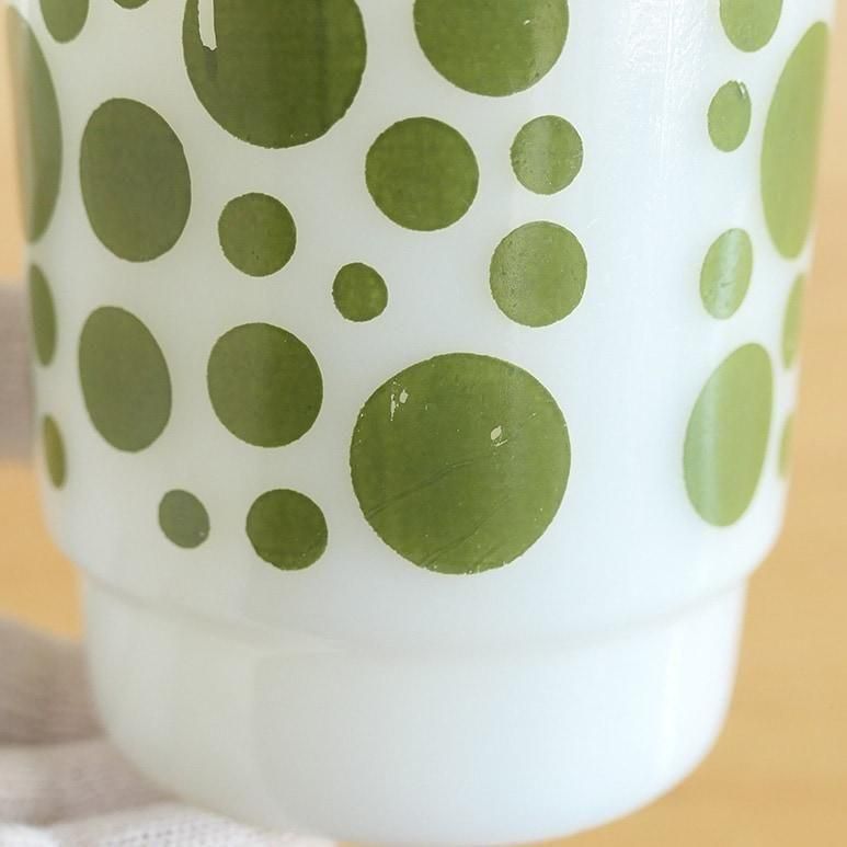 ☆3】ファイヤーキング ポルカドット 緑 - ヴィンテージ輸入食器店 3DROPS