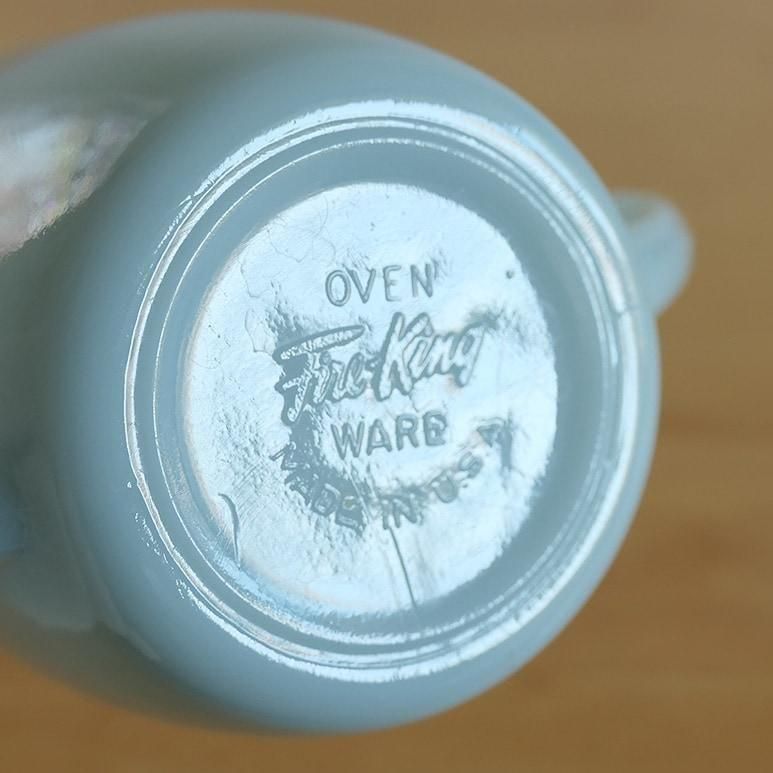 Fire - King ターコイズブルー ミルクピッチャー＆シュガーポット ☆4】ファイヤーキング ターコイズブルー シュガーポット d