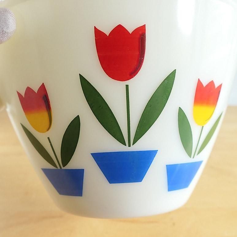 ファイヤーキング　Fire King　ミキシングボウル　チューリップ　アイボリー ☆4】ファイヤーキング アイボリー チューリップ ミキシング