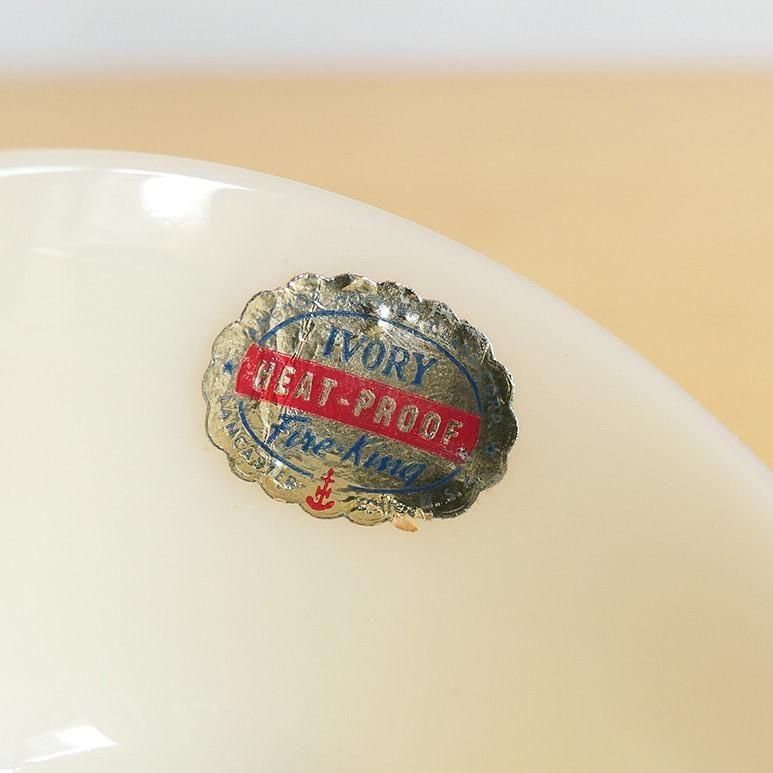 ☆5】ファイヤーキング ダークアイボリー カスタードカップ 6oz 最初期