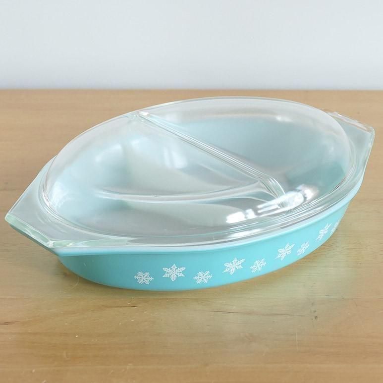 ☆4】オールドパイレックス スノーフレーク ディバイデッドディッシュ