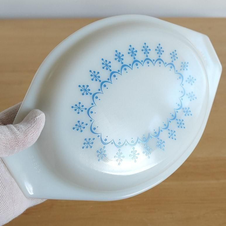 ☆4】オールドパイレックス スノーフレーク オーバルキャセロール 1-1