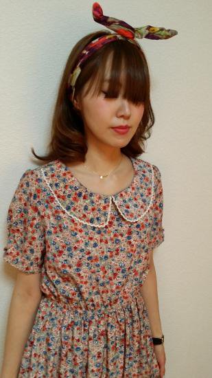 フラワーカラーワンピース - 韓国ファッション通販「なよん」｜韓国のシックでラブリーな服ショップ