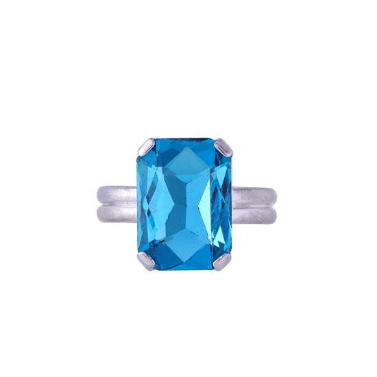 Rectangle Glass Stone Ring | chigo (チーゴ)