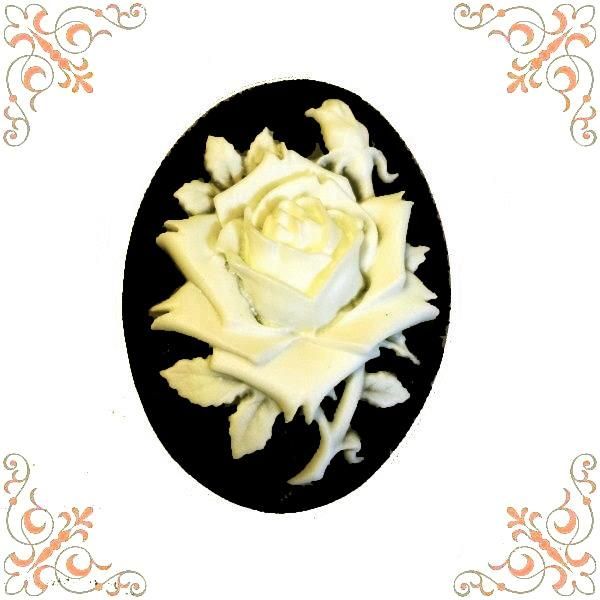 カメオ ローズ 40×30mm- ◇Little Anne リトルアン◇薔薇雑貨、天使