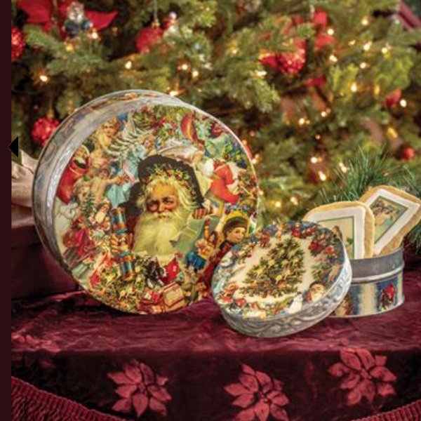 オールドヴィクトリアンクリスマス缶大小２個セット 雑貨と手芸の店リトルアン