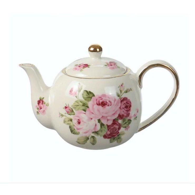 ニューボン 丸形スモールティーポット | ゴールドローズ