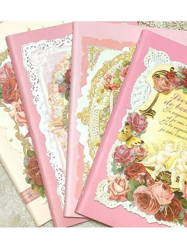 アンティーク調薔薇のファブリックノートブック　バラとエッフェル塔布の本 アンティーク調薔薇のファブリックノートブックバラとエッフェル塔布の本