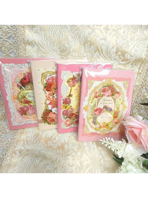 アンティーク調薔薇のファブリックノートブック　バラとエッフェル塔布の本 アンティーク調薔薇のファブリックノートブックバラとエッフェル塔布の本